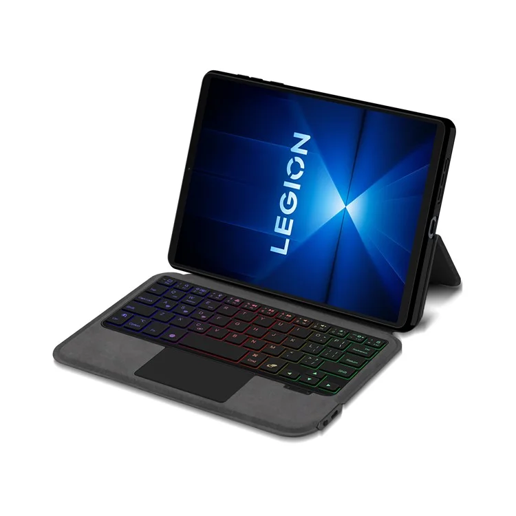 For Lenovo Legion Y700 (2025) Leather Case + Touchpad Bluetooth-Compatible Keyboard with Backlit