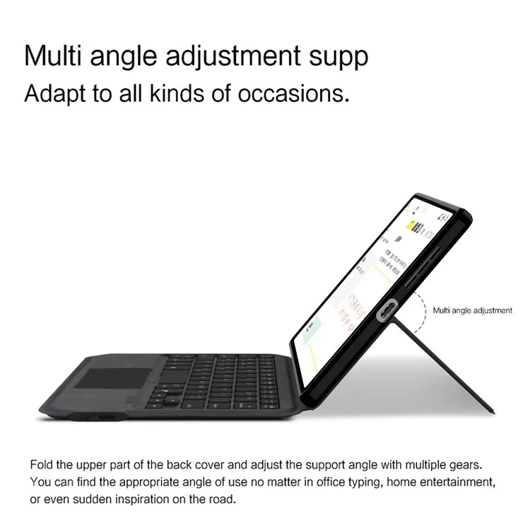 For Lenovo Legion Y700 (2025) Leather Case + Touchpad Bluetooth-Compatible Keyboard with Backlit
