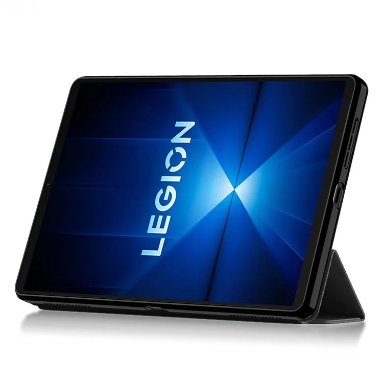 Étui pour Lenovo Legion Y700 (2025) en Cuir PU et TPU avec Support Pliant Arrière - Noir