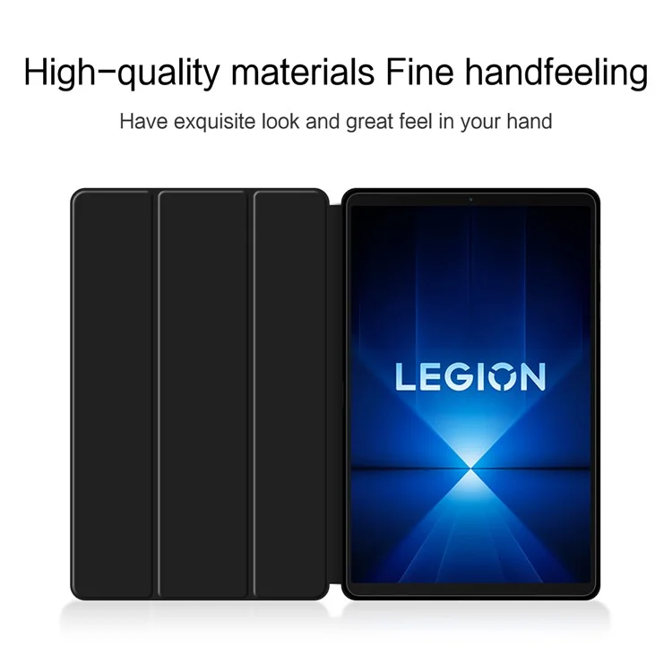 Étui pour Lenovo Legion Y700 (2025) en Cuir PU et TPU avec Support Pliant Arrière - Noir
