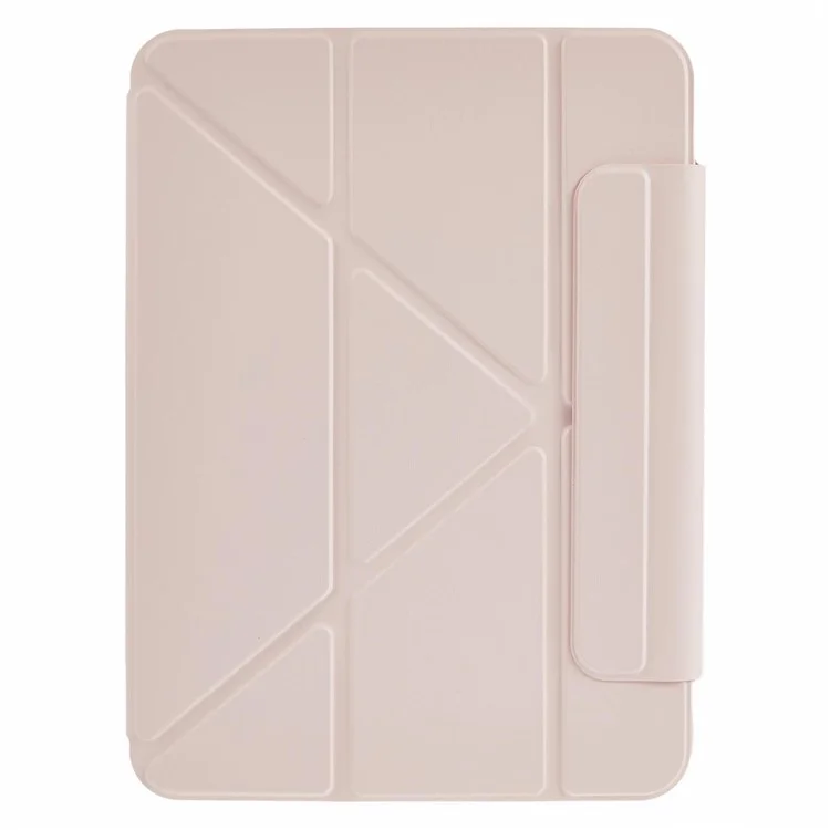 Étui Origami pour iPad (2025) / iPad 10.9 (2022) Support en Cuir PU + Couverture de Tablette TPU - Rose