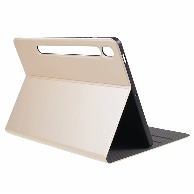 Funda para Samsung Galaxy Tab S10 FE+ de Cuero Sintético con Soporte Plegable - Dorado