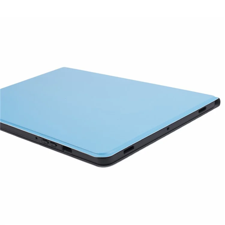 For Samsung Galaxy Tab S10 FE+ Case PU Leather Folding Stand Tablet Protective Cover - Sky Blue