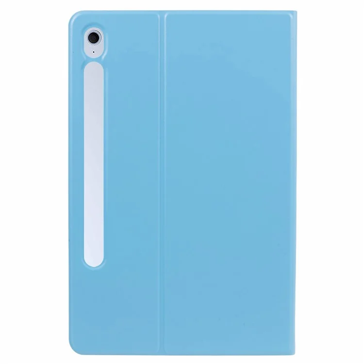 For Samsung Galaxy Tab S10 FE+ Case PU Leather Folding Stand Tablet Protective Cover - Sky Blue