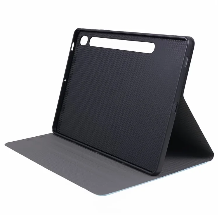 For Samsung Galaxy Tab S10 FE+ Case PU Leather Folding Stand Tablet Protective Cover - Sky Blue