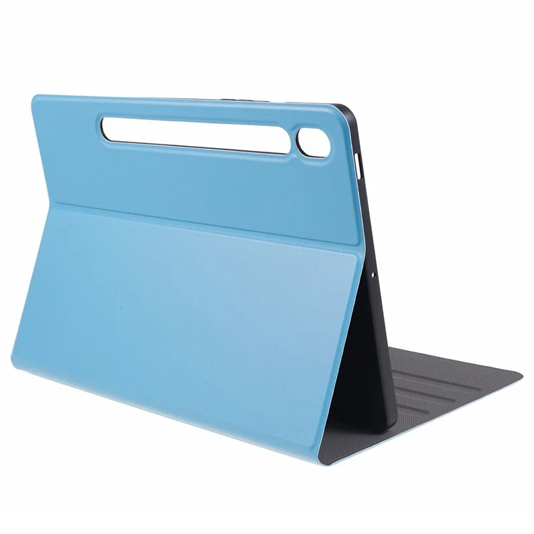 For Samsung Galaxy Tab S10 FE+ Case PU Leather Folding Stand Tablet Protective Cover - Sky Blue
