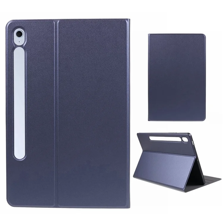 For Samsung Galaxy Tab S10 FE+ Case PU Leather Folding Stand Tablet Protective Cover - Blue