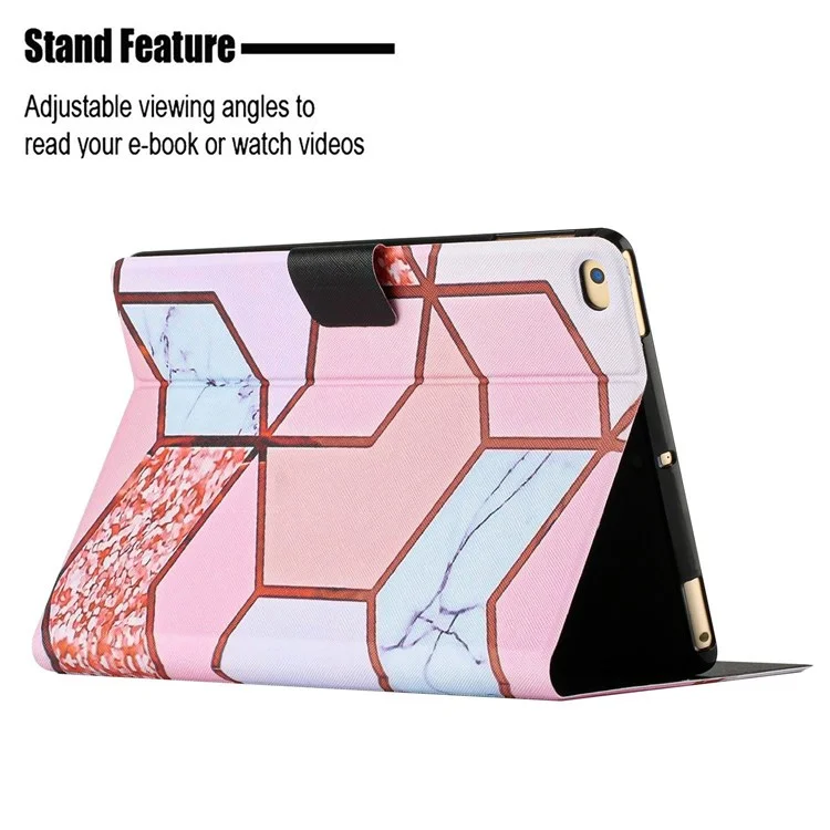 Für Ipad 9,7-zoll (2018) /(2017) / iPad Air (2013) / Air 2 Stand Card Halter Marmor Muster Hülle PU Leder Tablet Abdeckung Mit Auto -wake / Schlafen - Marmor Spleißen