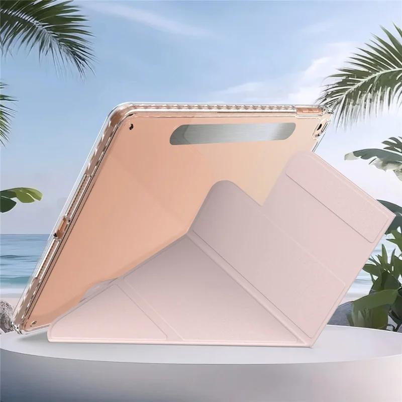 Чехол для планшета iPad 9.7 дюйма (2018) / (2017) / Air 2 / Air (2013) с подставкой, магнитный, съемный, из искусственной кожи, с функцией автоматического включения/выключения - Розовый