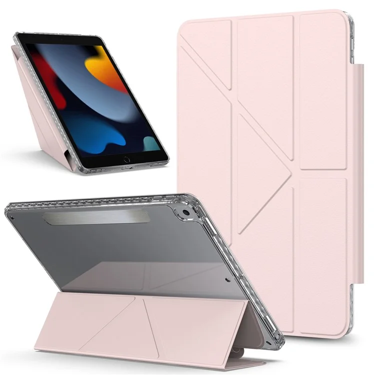 Custodia per tablet per iPad 10.2 (2021) / (2020) / (2019) / Air 10.5 pollici (2019) Supporto Copertura in pelle magnetica staccabile con risveglio/sonno automatico - Rosa