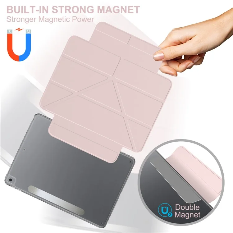 Custodia per tablet per iPad 10.2 (2021) / (2020) / (2019) / Air 10.5 pollici (2019) Supporto Copertura in pelle magnetica staccabile con risveglio/sonno automatico - Rosa