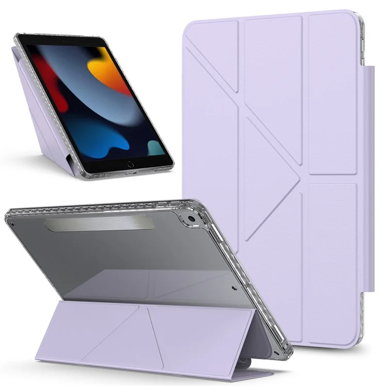 Étui pour iPad 10,2 pouces (2021) / (2020) / (2019) / Air 10,5 pouces (2019) Support Housse en Cuir Magnétique Détachable avec Mise en Veille/Réveil Automatique - Violet