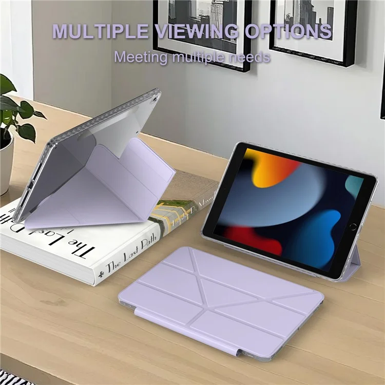 Étui pour iPad 10,2 pouces (2021) / (2020) / (2019) / Air 10,5 pouces (2019) Support Housse en Cuir Magnétique Détachable avec Mise en Veille/Réveil Automatique - Violet