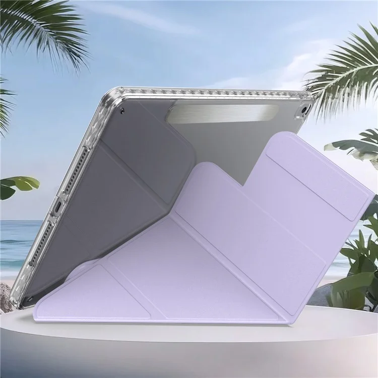 Étui pour iPad 10,2 pouces (2021) / (2020) / (2019) / Air 10,5 pouces (2019) Support Housse en Cuir Magnétique Détachable avec Mise en Veille/Réveil Automatique - Violet