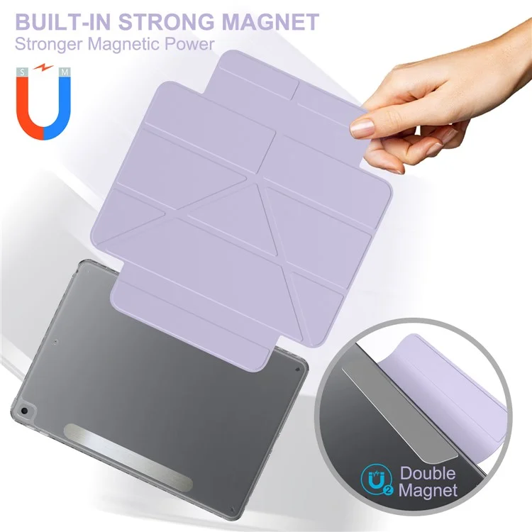 Étui pour iPad 10,2 pouces (2021) / (2020) / (2019) / Air 10,5 pouces (2019) Support Housse en Cuir Magnétique Détachable avec Mise en Veille/Réveil Automatique - Violet