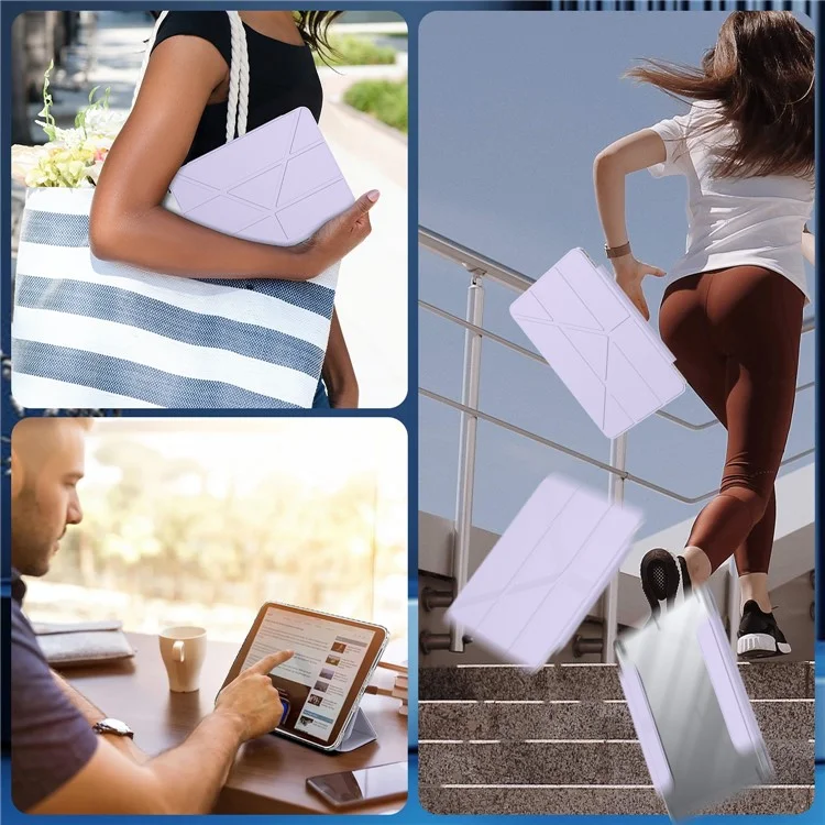 Étui pour iPad 10,2 pouces (2021) / (2020) / (2019) / Air 10,5 pouces (2019) Support Housse en Cuir Magnétique Détachable avec Mise en Veille/Réveil Automatique - Violet