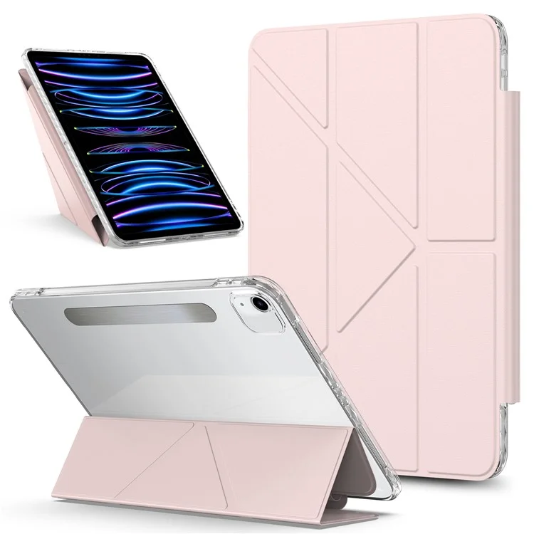 Tablet Case For iPad Air 13 (2025)  /  (2024)  /  Pro 12.9-inch (2018) Stand Magnetic Detachable PU Leather Cover with Auto Wake  /  Sleep - Pink