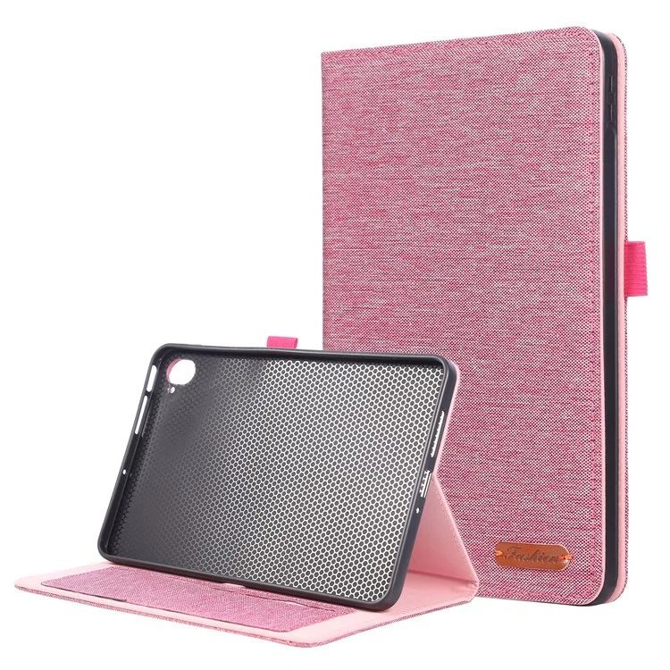 Pour Xiaomi Redmi Pad 8.8 2025 Étui en Cuir Porte-Cartes Texture Tissu Support de Tablette - Rose