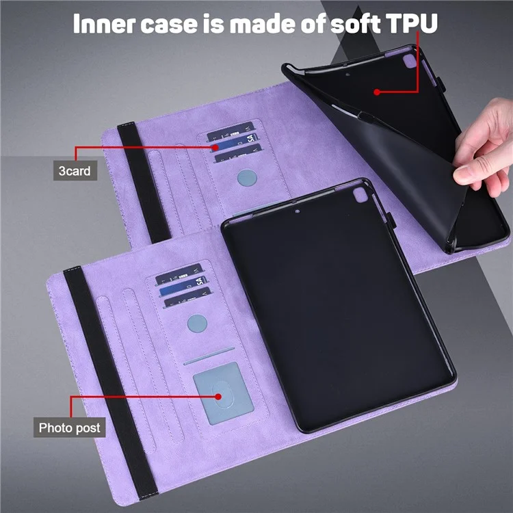 Étui pour tablette Xiaomi Redmi Pad Pro 5G / Pad Pro / Poco Pad 4G Motif Fleur de Paon Porte-Cartes Housse en Cuir - Violet