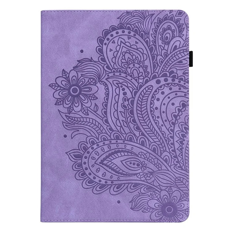 Étui pour tablette Xiaomi Redmi Pad Pro 5G / Pad Pro / Poco Pad 4G Motif Fleur de Paon Porte-Cartes Housse en Cuir - Violet