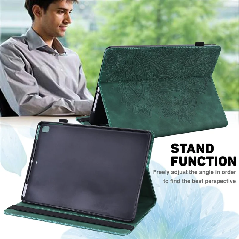 Tablet Case For Xiaomi Redmi Pad Pro 5G  /  Pad Pro  /  Poco Pad 4G Peacock Flower Pattern Card Holder Leather Cover - Green