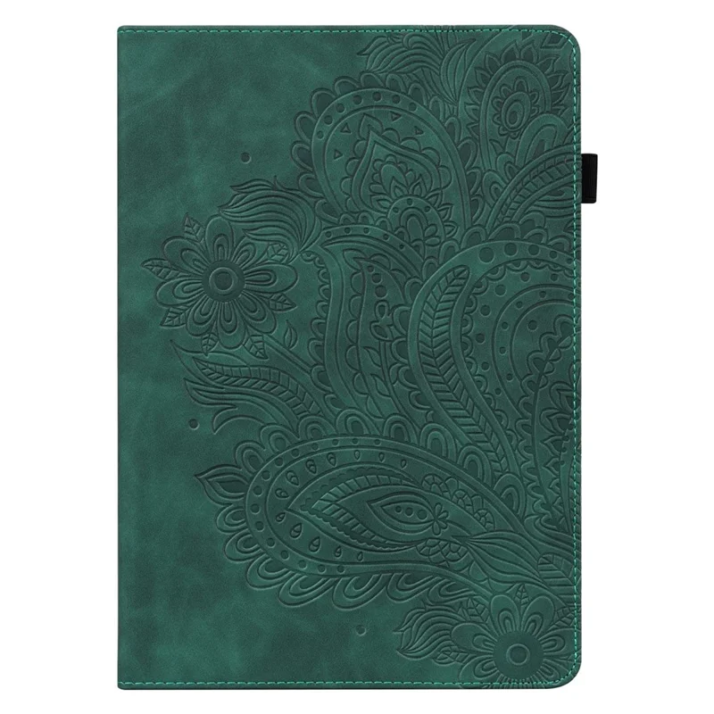 Tablet Case For Xiaomi Redmi Pad Pro 5G  /  Pad Pro  /  Poco Pad 4G Peacock Flower Pattern Card Holder Leather Cover - Green