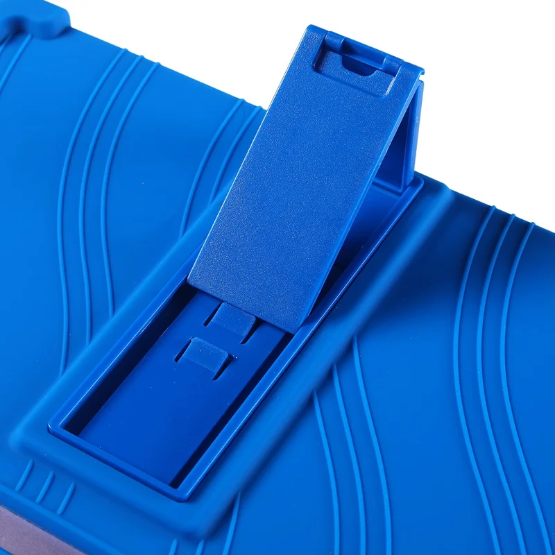 For Samsung Galaxy Tab S10 FE+ Silicone Case with Kickstand Rugged Protective Cover - Dark Blue