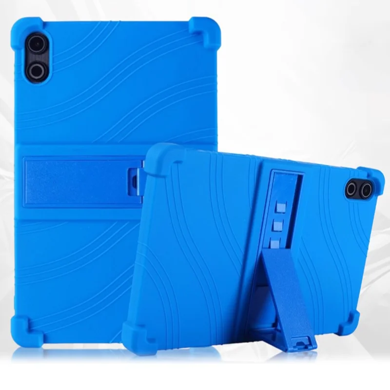 For FEARWIKY FKYC12 10.36 inch Silicone Case with Kickstand Rugged Protective Cover - Dark Blue