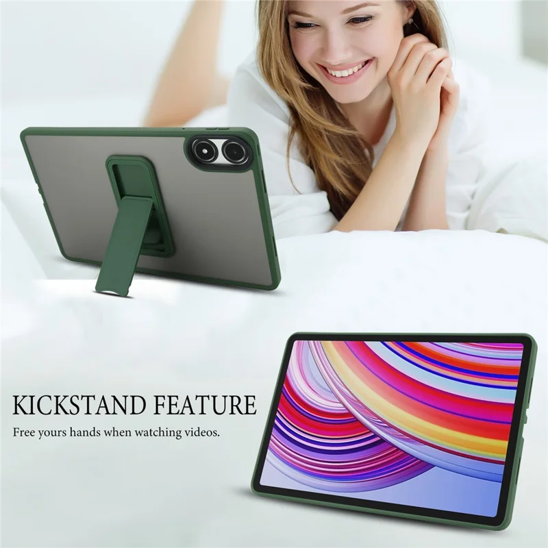 For Xiaomi Redmi Pad Pro / Pad Pro 5G Case with Kickstand TPU + PC Skin-Touch Tablet Cover - Green