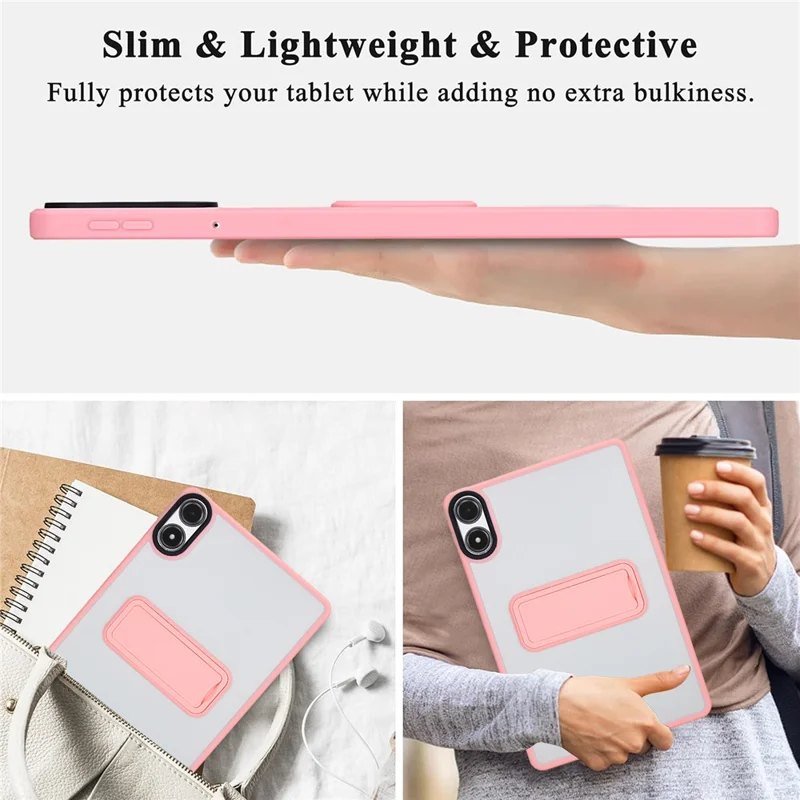 For Xiaomi Redmi Pad Pro / Pad Pro 5G Case with Kickstand TPU + PC Skin-Touch Tablet Cover - Pink
