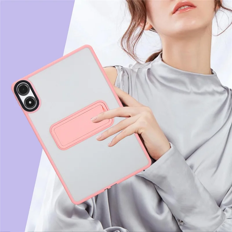 For Xiaomi Redmi Pad Pro / Pad Pro 5G Case with Kickstand TPU + PC Skin-Touch Tablet Cover - Pink