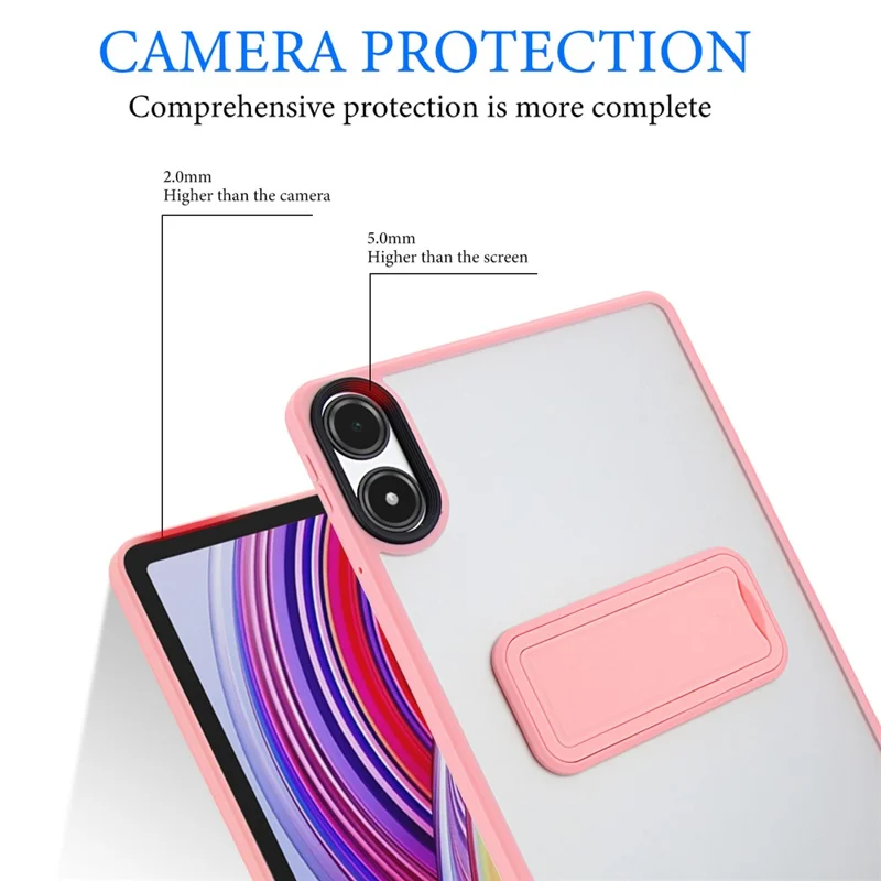 For Xiaomi Redmi Pad Pro / Pad Pro 5G Case with Kickstand TPU + PC Skin-Touch Tablet Cover - Pink