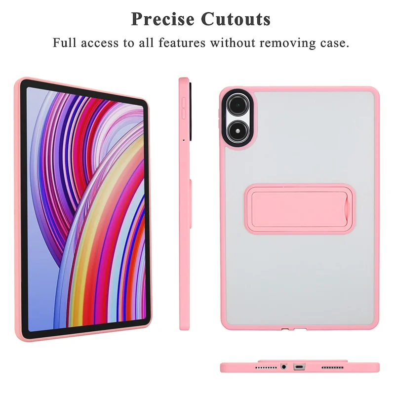 For Xiaomi Redmi Pad Pro / Pad Pro 5G Case with Kickstand TPU + PC Skin-Touch Tablet Cover - Pink
