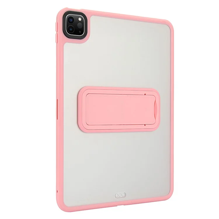 For iPad Pro 12.9 (2022) / (2021) / (2020) / (2018) Case with Kickstand TPU + PC Skin-Touch Tablet Cover - Pink