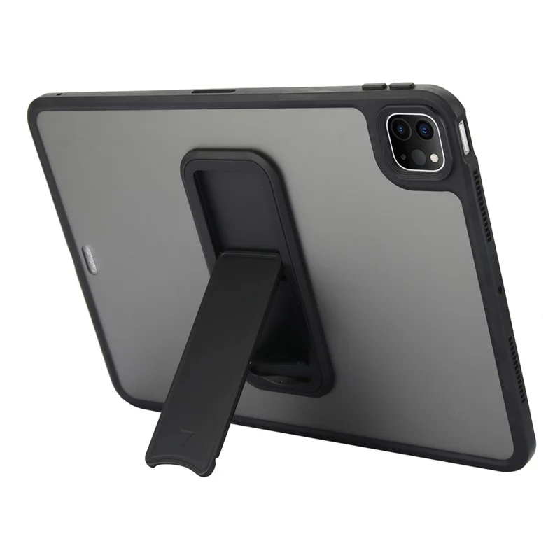 For iPad Pro 12.9 (2022) / (2021) / (2020) / (2018) Case with Kickstand TPU + PC Skin-Touch Tablet Cover - Black