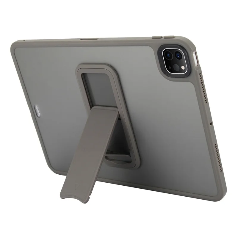 For iPad Pro 12.9 (2022) / (2021) / (2020) / (2018) Case with Kickstand TPU + PC Skin-Touch Tablet Cover - Grey
