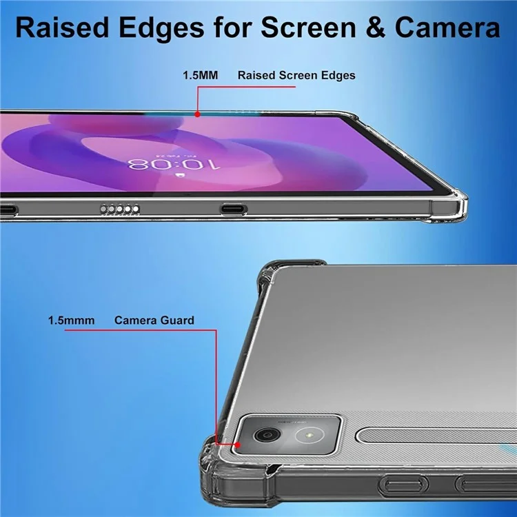 Capa para Tablet Lenovo Idea Tab Pro - Proteção Antichoque de 4 Cantos em TPU Transparente