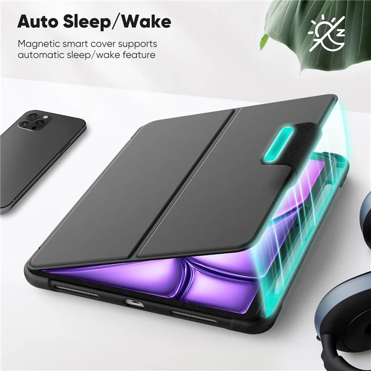 Capa de Tablet para iPad Air 11 (2025) / (2024) / Air (2022) / (2020) / Pro 11 (2022) / (2021) / (2020) Destacável PC + TPE + Couro PU Capa Flip - Rosa