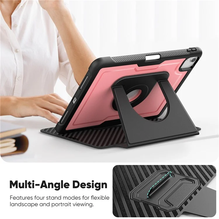Capa de Tablet para iPad Air 11 (2025) / (2024) / Air (2022) / (2020) / Pro 11 (2022) / (2021) / (2020) Destacável PC + TPE + Couro PU Capa Flip - Rosa