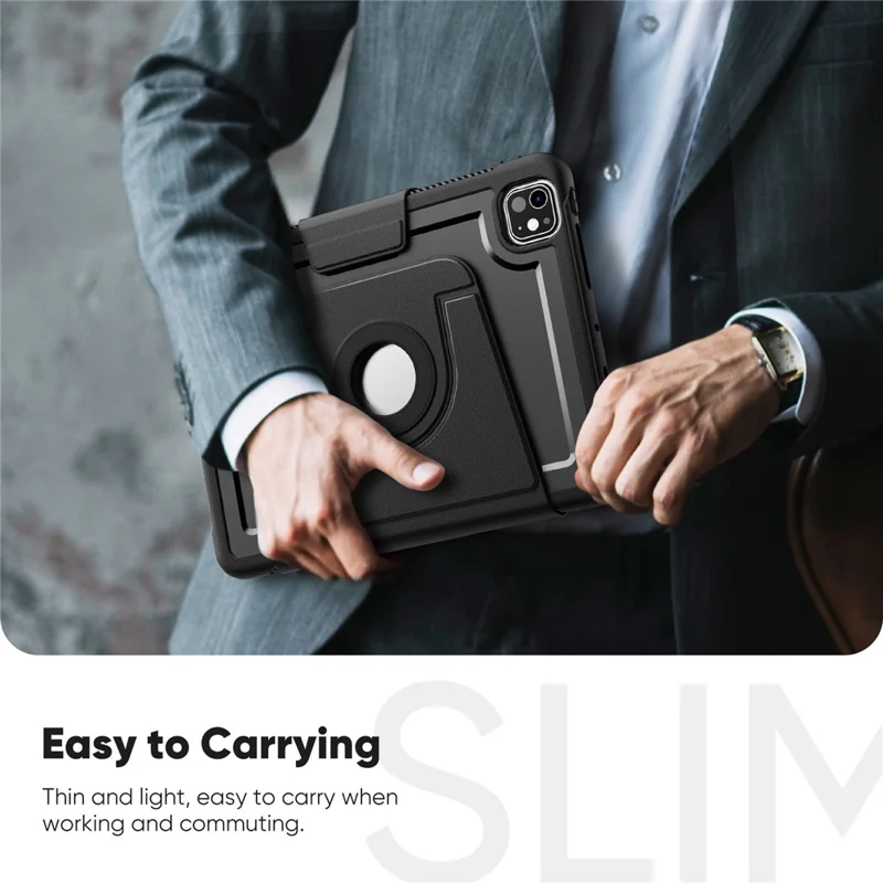 For iPad Pro 11 (2025) / 11 (2024) Tablet Case Detachable PC + TPU + PU Leather Flip Cover - Black