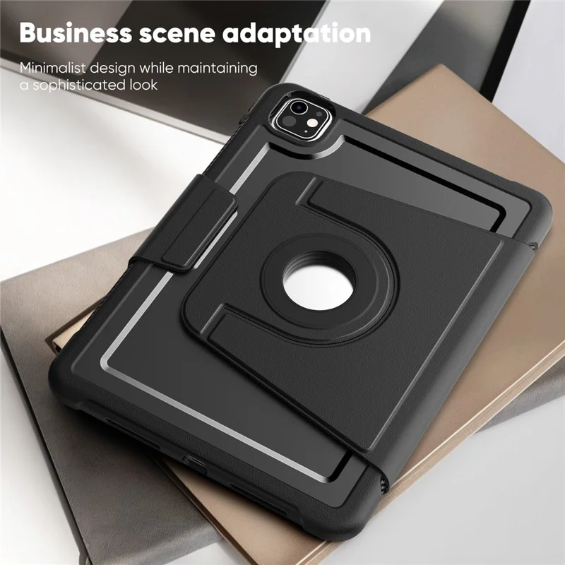 For iPad Pro 11 (2025) / 11 (2024) Tablet Case Detachable PC + TPU + PU Leather Flip Cover - Black