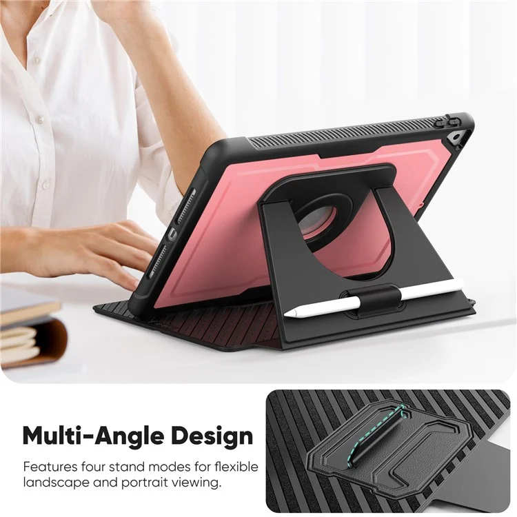 Cover per Tablet iPad 10.2 (2021) / (2019) / (2020) / Pro 10.5 pollici (2017) / Air 10.5 pollici (2019) Staccabile PC + TPE + Pelle PU Custodia a Libro - Rosa