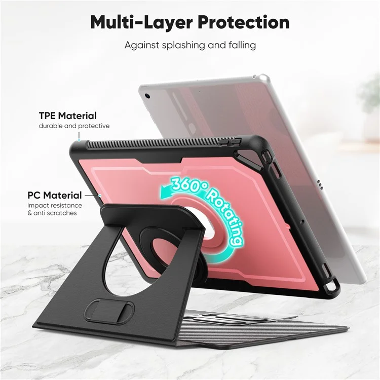 Cover per Tablet iPad 10.2 (2021) / (2019) / (2020) / Pro 10.5 pollici (2017) / Air 10.5 pollici (2019) Staccabile PC + TPE + Pelle PU Custodia a Libro - Rosa