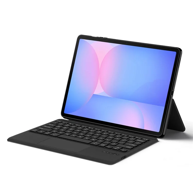 For Samsung Galaxy Tab S10 FE+ Leather Case + Touchpad Bluetooth-Compatible Keyboard with Backlit