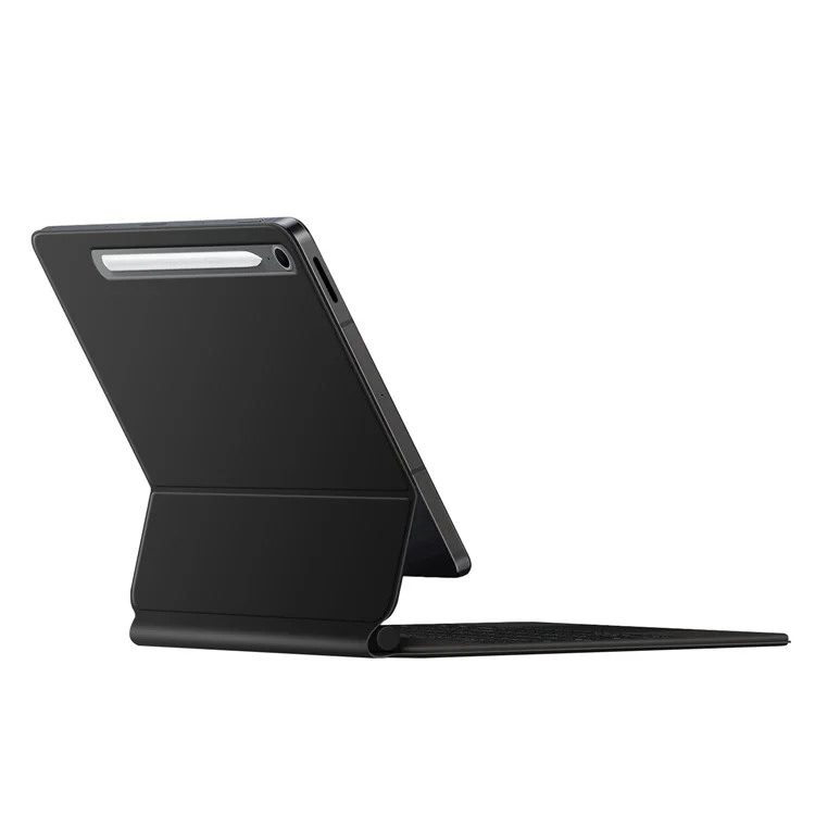 For Samsung Galaxy Tab S10 FE Floating Magnetic Bluetooth-Compatible Keyboard (Arabic) + Leather Tablet Case - Black