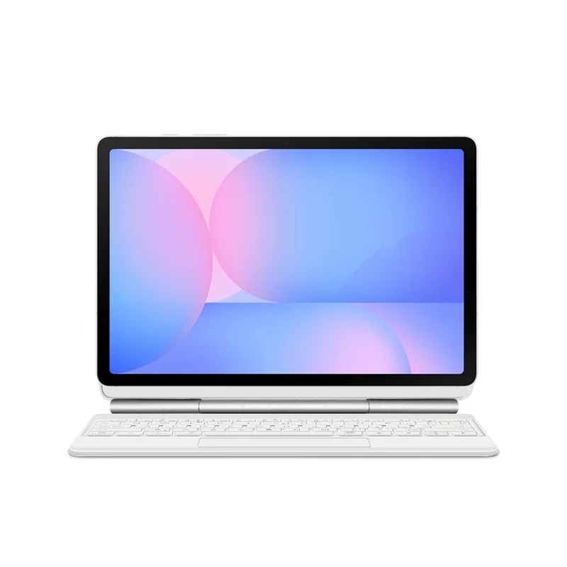 For Samsung Galaxy Tab S10 FE Floating Magnetic Bluetooth-Compatible Keyboard (German) + Leather Tablet Case - White