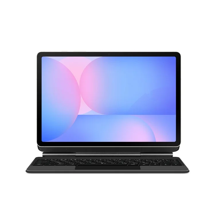 For Samsung Galaxy Tab S10 FE Magnetic Floating Bluetooth-Compatible Keyboard (Russian) + Leather Tablet Case - Black