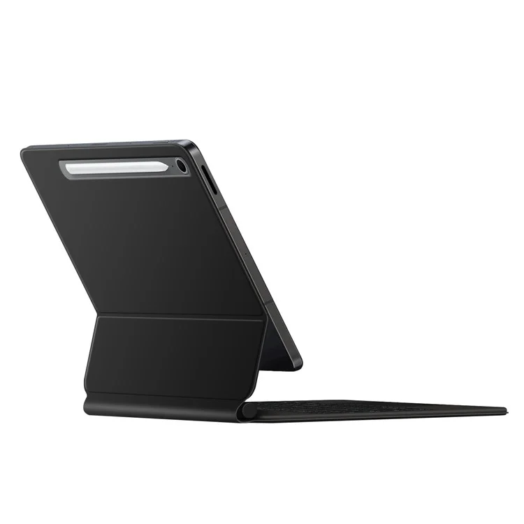 Für Samsung Galaxy Tab S10 FE Magnetische schwebende Bluetooth-kompatible Tastatur (Portugiesisch) + Leder-Tablet-Hülle - Schwarz
