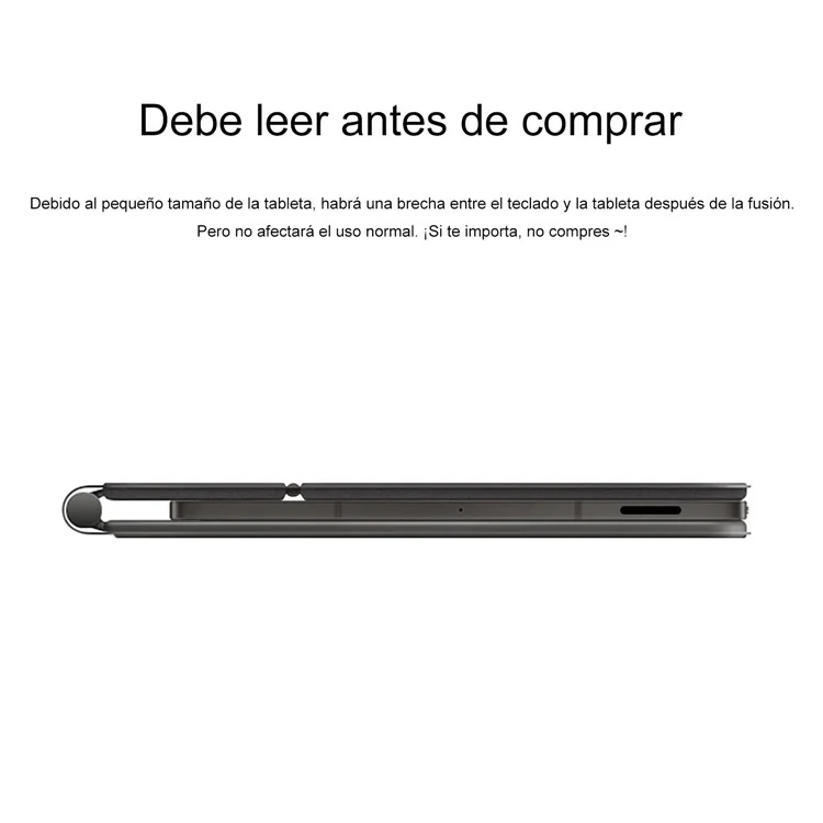 For Samsung Galaxy Tab S10 FE Magnetic Floating Bluetooth-Compatible Keyboard (Spanish) + Leather Tablet Case - Black