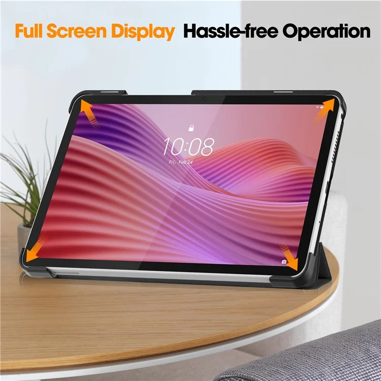 For Lenovo Tab K9  /  Tab One Case Anti-Drop Leather Stand Tablet Cover - Black